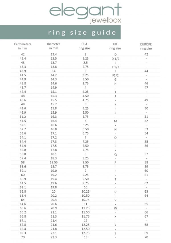 Ring Sizing Guide  Eleanor Jewellery Design