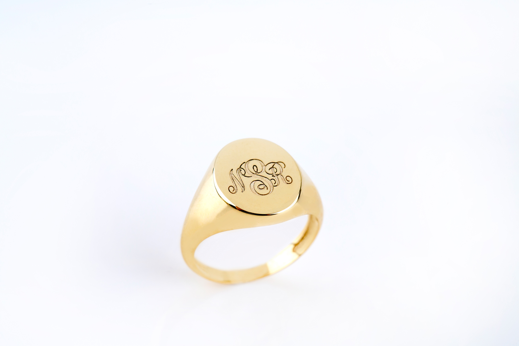 Solid Gold signet ring, Monogram ring