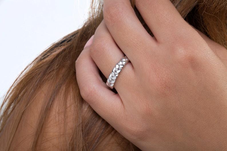 Wedding braided ring 4mm - Elegant Jewel Box