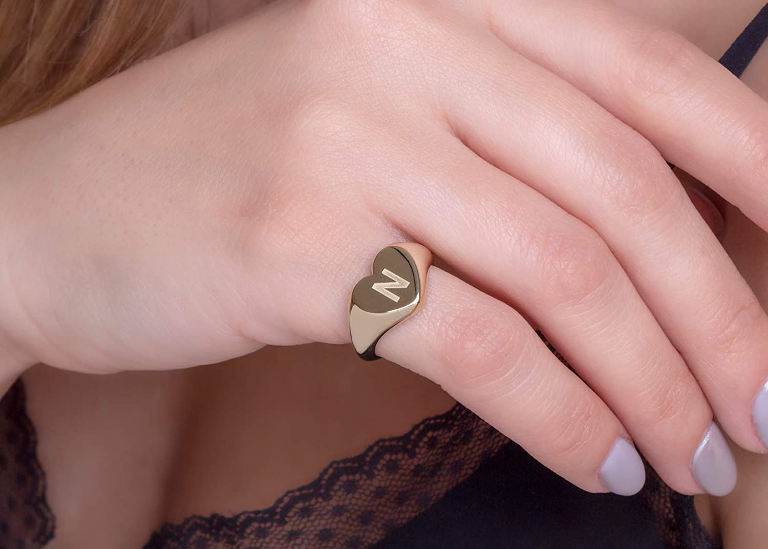 Elegant jewel box Women 3 Letter Monogram ring in solid Gold 9k, 14k, &  18k, custom Oval signet ring, Personalized chevalier ring, Anniversary  gift